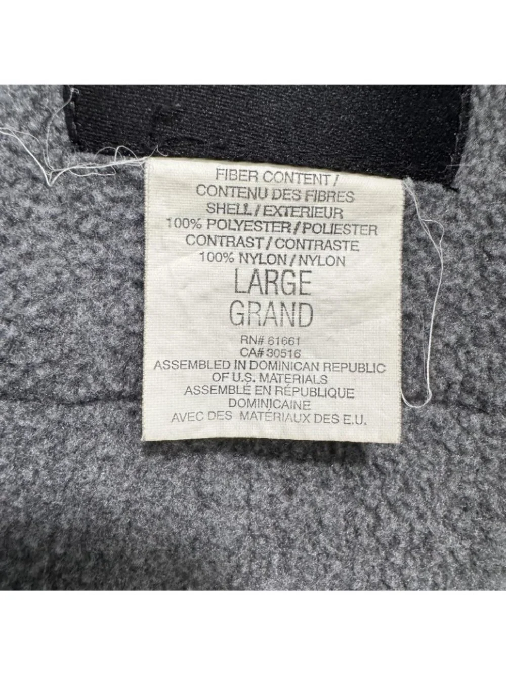 The North Face Vest Mens Large Gray Fleece Denali Full Zip Pockets Outdoor